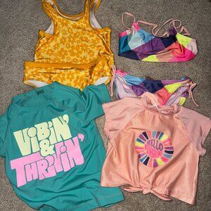 Toddler Girls 4/5 Swimsuit Bundle | 6 items | Rashguards & Swim Sets